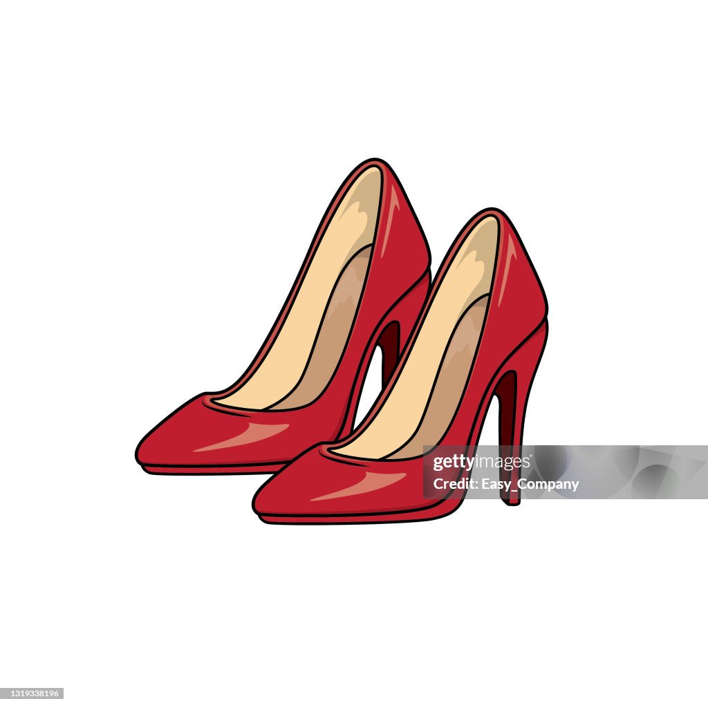 Vector Illustration Of High Heels Isolated On White Background Clothing  Costumes And Accessories Concept Cartoon Characters Education And School  Kids Coloring Page Printable Activity Worksheet Flashcard High-Res Vector  Graphic - Getty Images