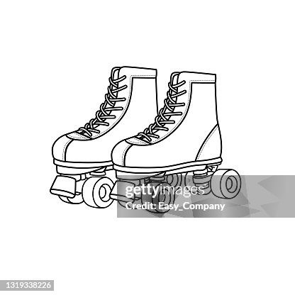Vector illustration of roller skates isolated on white background. Clothing costumes and accessories concept. Cartoon characters. Education and school kids coloring page, printable, activity, worksheet, flashcard. Vector illustration of roller skates isolated on white background. Clothing costumes and accessories concept. Cartoon characters. Education and school kids coloring page, printable, activity, worksheet, flashcard.