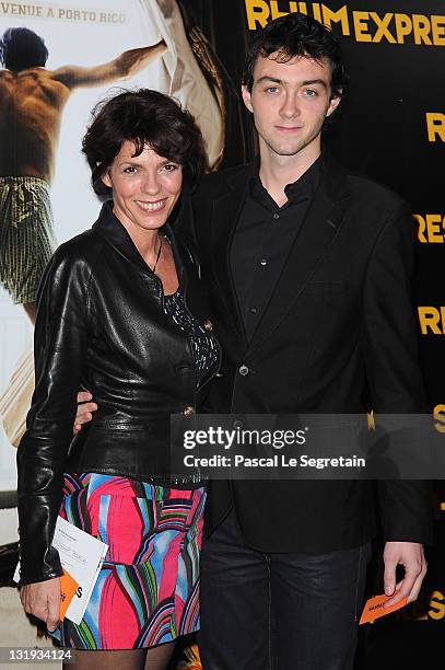 Elisabeth Bourgine and son Jules attend the 'Rhum Express' Paris Premiere at Cinema Gaumont Marignan on November 8, 2011 in Paris, France.