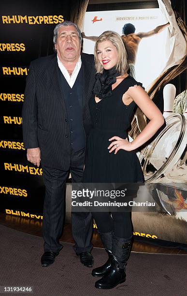 Jean-Pierre Castaldi and Eléonore Boccara attend the 'Rhum Express' Paris Premiere at Cinema Gaumont Marignan on November 8, 2011 in Paris, France.