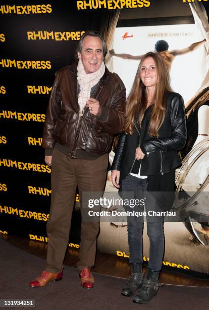 Philippe Lavil and dauther Lola attend the 'Rhum Express' Paris Premiere at Cinema Gaumont Marignan on November 8, 2011 in Paris, France.