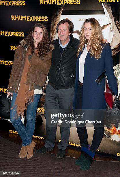 Hubert Auriol with daughters Jenna and Leslie attend the 'Rhum Express' Paris Premiere at Cinema Gaumont Marignan on November 8, 2011 in Paris,...