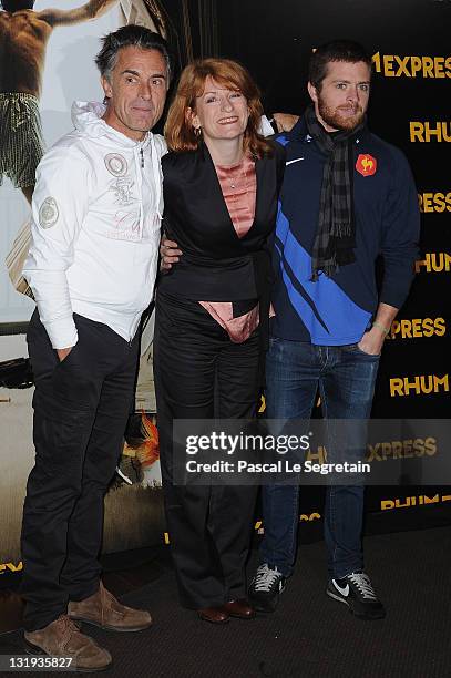 Gerard Holtz and son Antoine attend the 'Rhum Express' Paris Premiere at Cinema Gaumont Marignan on November 8, 2011 in Paris, France.