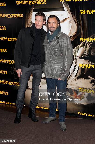 Henri Leconte and Maxime Leconte attend the 'Rhum Express' Paris Premiere at Cinema Gaumont Marignan on November 8, 2011 in Paris, France.