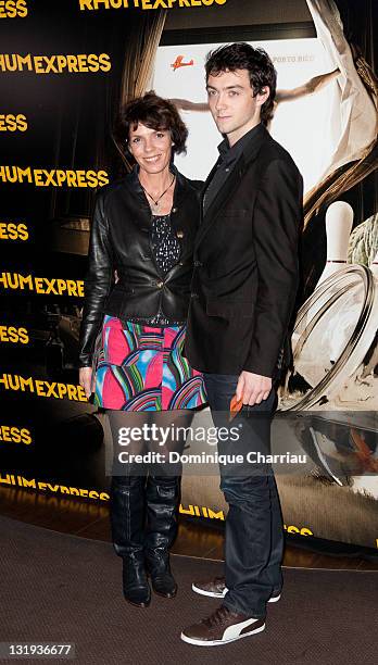 Elisabeth Bourgine and Jules Miesch attend the 'Rhum Express' Paris Premiere at Cinema Gaumont Marignan on November 8, 2011 in Paris, France.