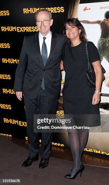 Former Minister Pierre Donnedieu de Vabres and Valerie Expert attend the 'Rhum Express' Paris Premiere at Cinema Gaumont Marignan on November 8, 2011...