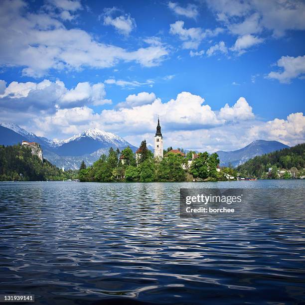 bled island - bled slovenia stock pictures, royalty-free photos & images