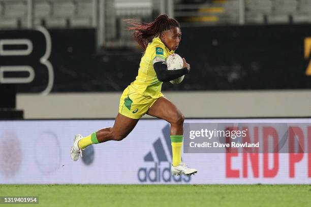 Ellia Green of Australia during the International Sevens Trans-Tasman match between the New Zealand Black Ferns and the Australia Wallaroos at Eden...