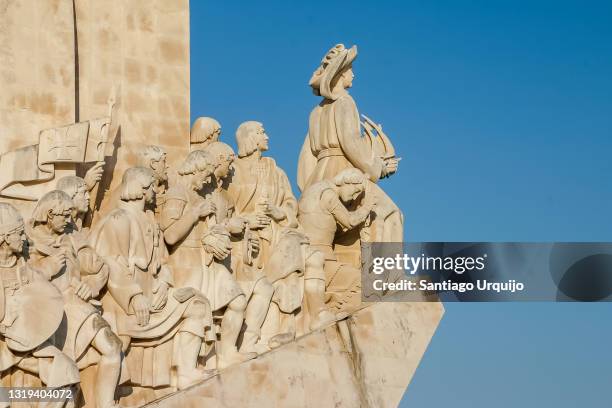 monument to the discoveries in lisbon - camões stock pictures, royalty-free photos & images