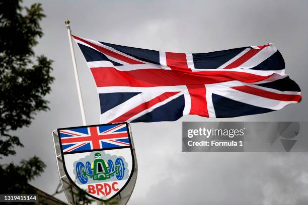 Series. .Round 4. Silverstone, Northamptonshire, England. 7th July 2011..Thursday Preview. .BRDC logo with the union jack flag of Great Britain....