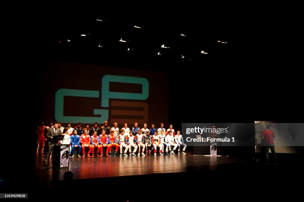 2010 GP3 Series. Round 1. .Circuit de Catalunya, Spain. 6th May 2010. .Thursday Preview. .GP2 / GP3 / GP2 Asia opening and prize ceremony..Will Buxton on stage with the GP3 drivers, Alexander Rossi (USA, ART Grand Prix). Esteban Gutierrez, (MEX, ART Grand
