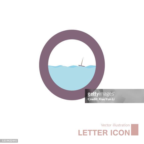 vektor gezeichnet englische alphabet kreative idee. - letter o stock-grafiken, -clipart, -cartoons und -symbole