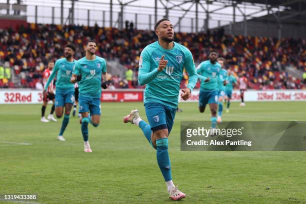 Arnaut Danjuma of AFC Bournemouth celebrates after scoring their sides first goal during the Sky Bet Championship Play-off Semi Final 2nd Leg match...
