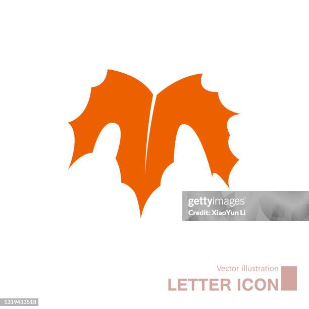 vector drawn english alphabet creative idea. - maple leaf logo stock illustrations