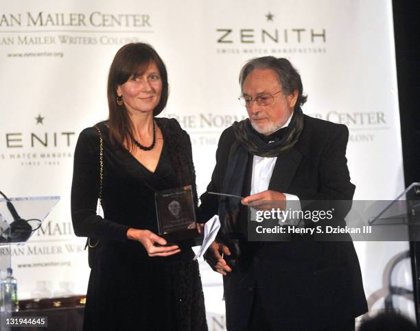 Marjorie Gilchrist-Young and Lawrence Schiller attend the 3rd Annual Norman Mailer Center Gala at the Mandarin Oriental Hotel on November 8, 2011 in...