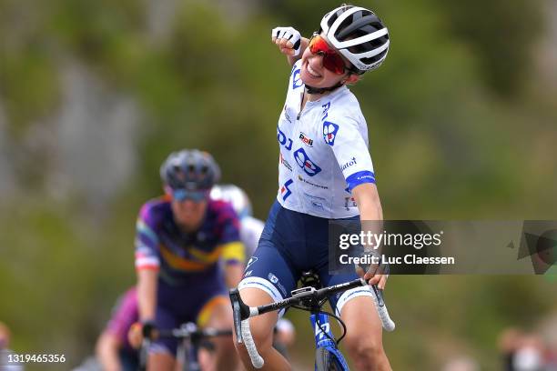 Cecilie Uttrup of Ludwig Denmark and Team FDJ Nouvelle - Aquitaine Futuroscope celebrates at arrival during the 6th Vuelta A Burgos Feminas 2021,...