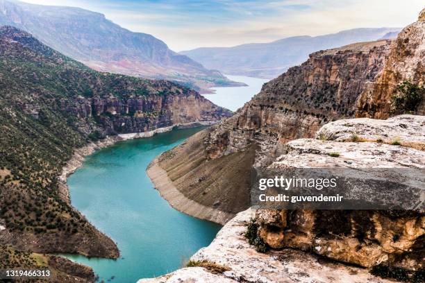 botan river through the botan canyon in siirt province/turkey - siirt stock pictures, royalty-free photos & images