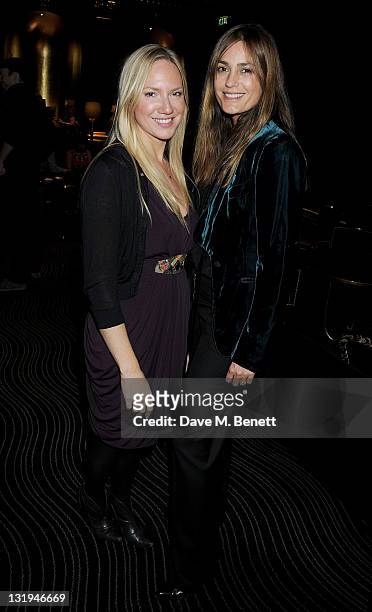 Rosie Nixon and Yasmin Le Bon attend the video launch of Duran Duran 'Girl Panic!' at The Savoy Hotel on November 8, 2011 in London, England.