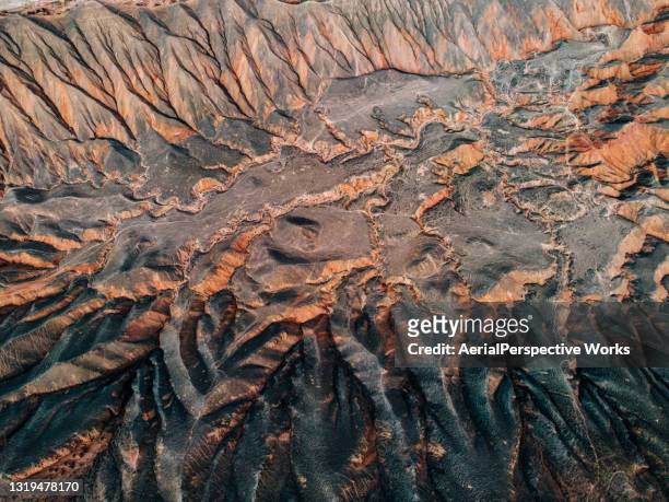 aerial view of mountains - rock formation texture stock pictures, royalty-free photos & images