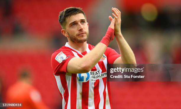 Sunderland player Lynden Gooch reacts dejectedly after the Sky Bet League One Play-off Semi Final 2nd Leg match between Sunderland and Lincoln City...