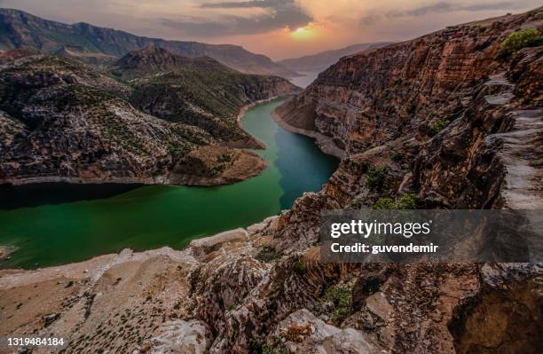 botan river through the botan canyon in siirt province/turkey - siirt stock pictures, royalty-free photos & images