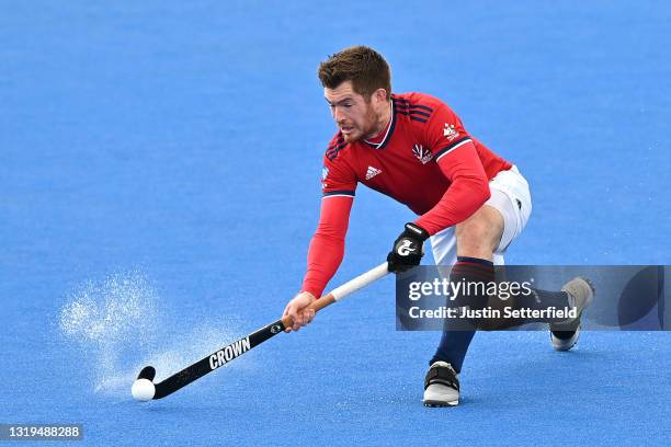 Henry Weir of Great Britain during the FIH Hockey Pro League match between Great Britain Men and Spain at Lee Valley Hockey and Tennis Centre on May...