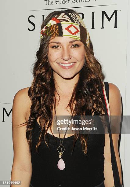 Actress Briana Evigan arrives at the official launch party for the most anticipated video game of the year, The Elder Scrolls V: Skyrim, at the...