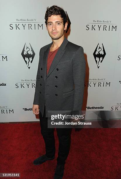 Actor Julian Morris arrives at the official launch party for the most anticipated video game of the year, The Elder Scrolls V: Skyrim, at the Belasco...