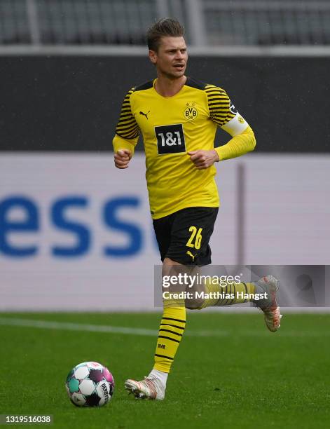 Lukasz Piszczek of Dortmund in action during the Bundesliga match between Borussia Dortmund and Bayer 04 Leverkusen at Signal Iduna Park on May 22,...