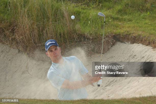 Kevin Streelman of the United States plays his second shot on the 17th hole during the third round of the 2021 PGA Championship at Kiawah Island...