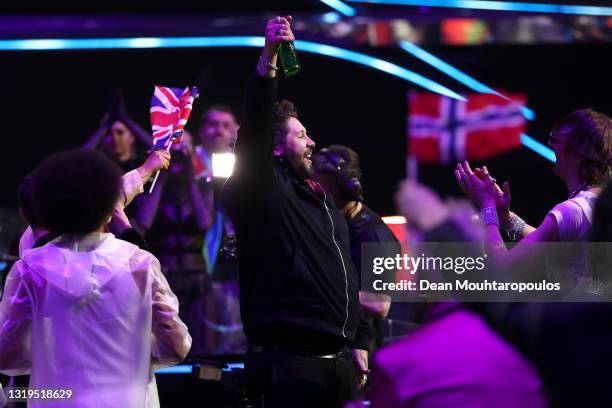 James Newman of United Kingdom reacts to receiving zero points during the 65th Eurovision Song Contest grand final held at Rotterdam Ahoy on May 22,...