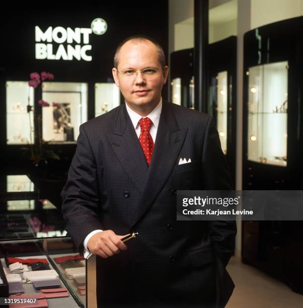 Jan-Patrick Schmitz, newly appointed President and CEO of Montblanc North America, poses for a portrait at its flagship store in New York City, New...