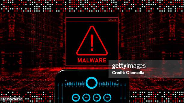 abstrakt varning för ett upptäckt skadligt program - malware bildbanksfoton och bilder