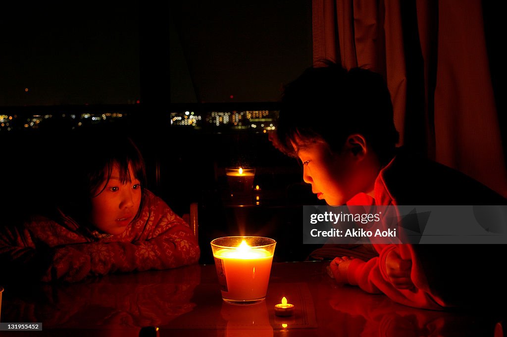 Night of Japan great earthquake