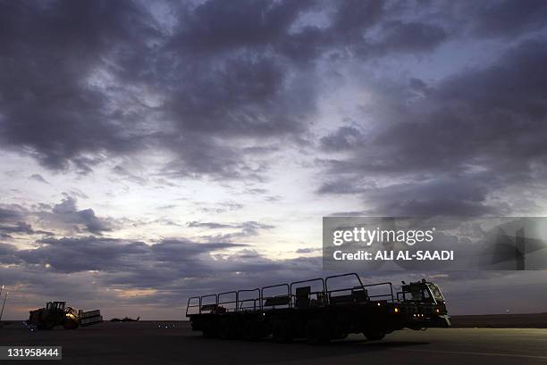 Army soldiers begin their journey home out of Iraq from the al-Asad Air Base west the capital Baghdad, on November 1, 2011. The massive logistical...