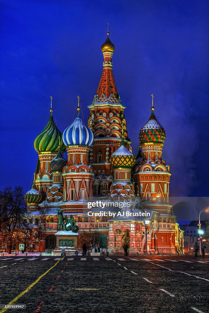 St Basil's cathedral at night