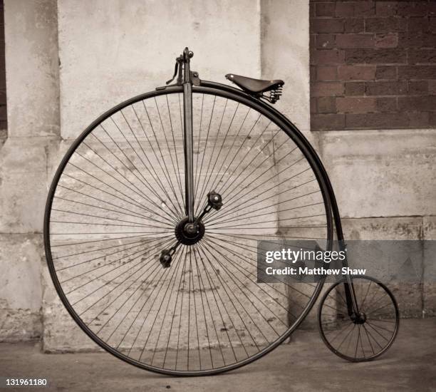 penny farthing bicycle - bike vintage stock pictures, royalty-free photos & images