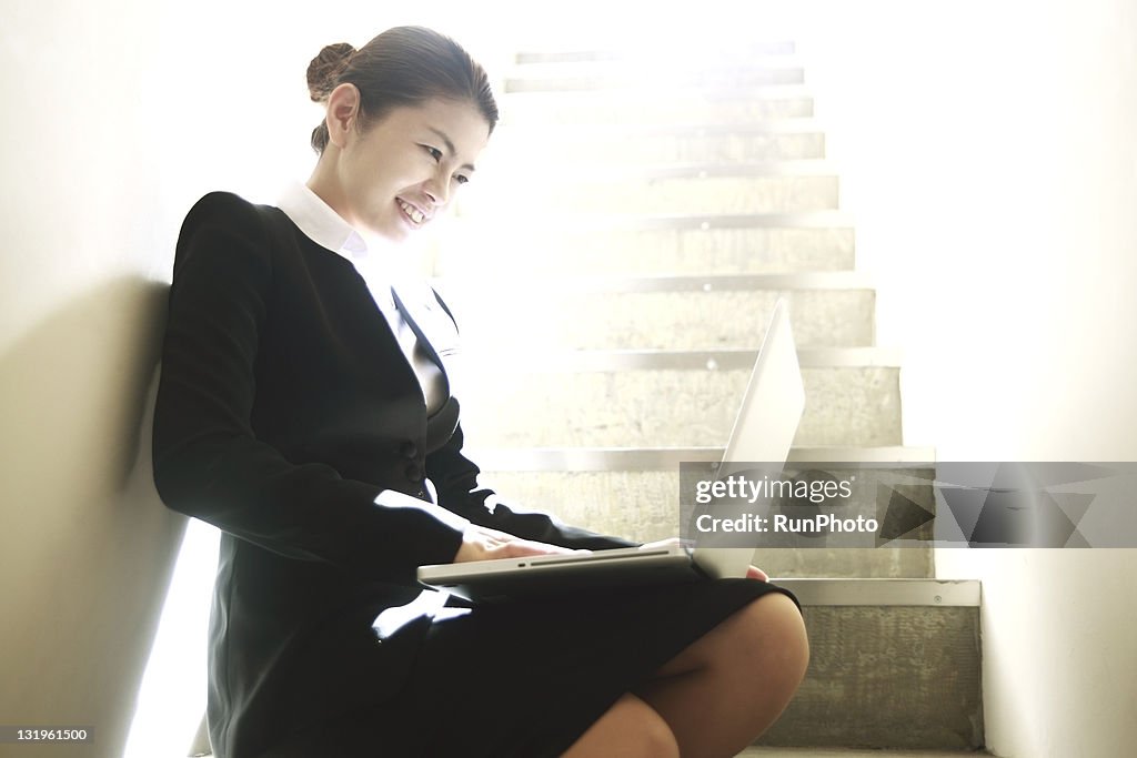 Businesswoman with a computer