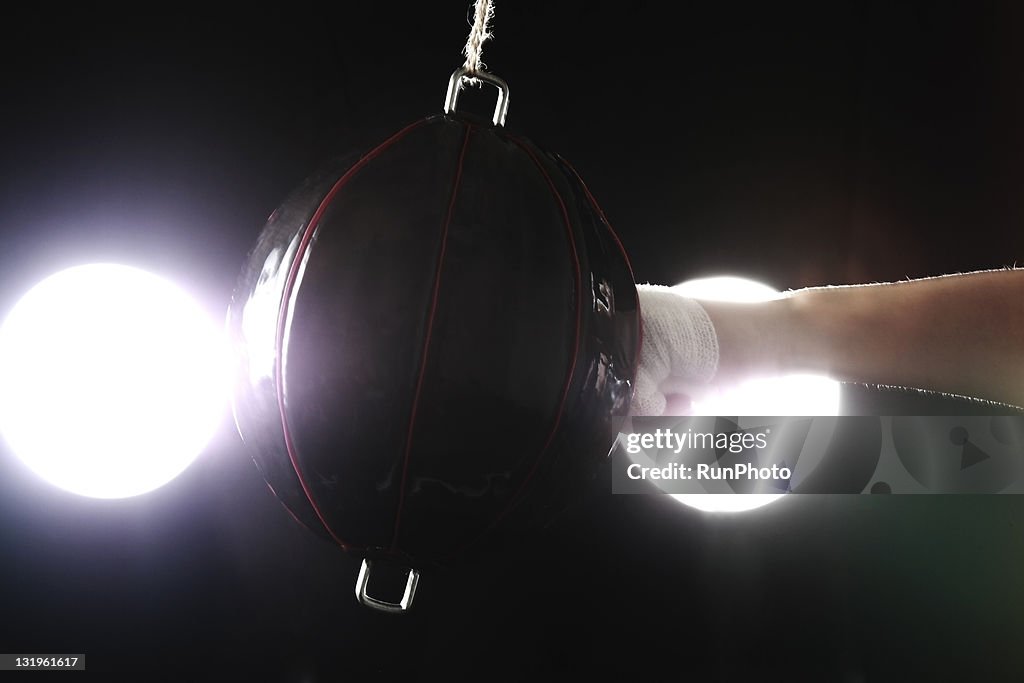 Young man training,boxing,close-up