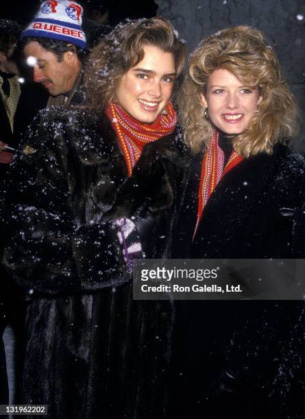 Actress Brooke Shields and secretary Fawn Hall attend Second Annual Pepsi Celebrity Ski Invitational and Quebec Winter Carnival Weekend on February...