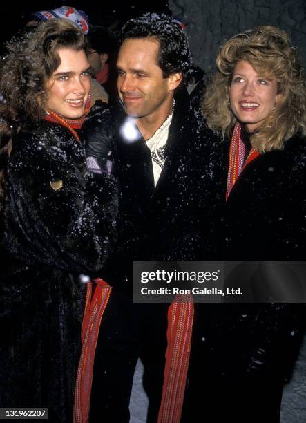 Actress Brooke Shields, actor Gregory Harrison and secretary Fawn Hall attend Second Annual Pepsi Celebrity Ski Invitational and Quebec Winter...