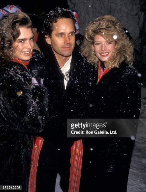 Actress Brooke Shields, actor Gregory Harrison and secretary Fawn Hall attend Second Annual Pepsi Celebrity Ski Invitational and Quebec Winter...