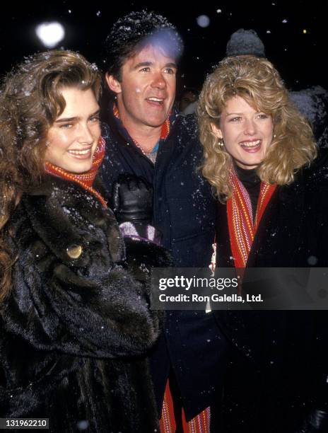 Actress Brooke Shields, actor Gregory Harrison and secretary Fawn Hall attend Second Annual Pepsi Celebrity Ski Invitational and Quebec Winter...