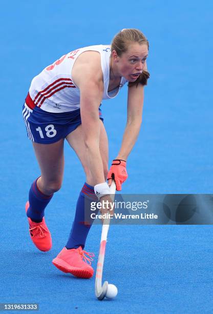 Giselle Ansley of Great Britain in action during the FIH Hockey Pro League match between Great Britain Women and USA Women at Lee Valley Hockey and...