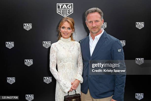 Geri Halliwell and Christian Horner attend the TAG Heuer pre-race dinner at the Hotel Fairmont on May 22, 2021 in Monaco, Monaco.