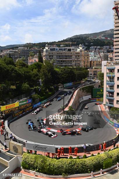 General view of the on track action during the F1 Grand Prix of Monaco at Circuit de Monaco on May 23, 2021 in Monte-Carlo, Monaco.