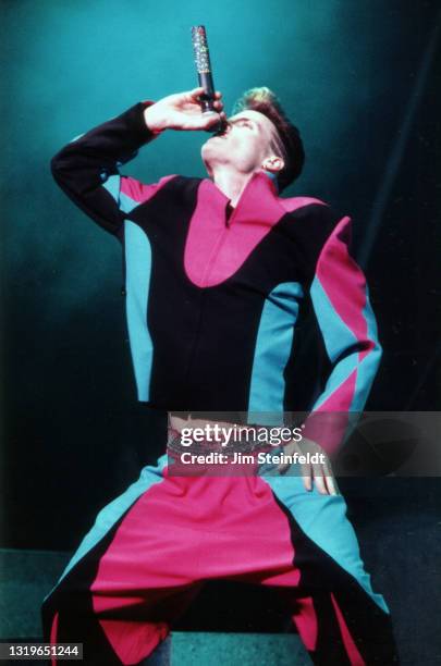 Rapper Vanilla Ice performs at the Orpheum Theatre in Minneapolis, Minnesota on February 3, 1991.