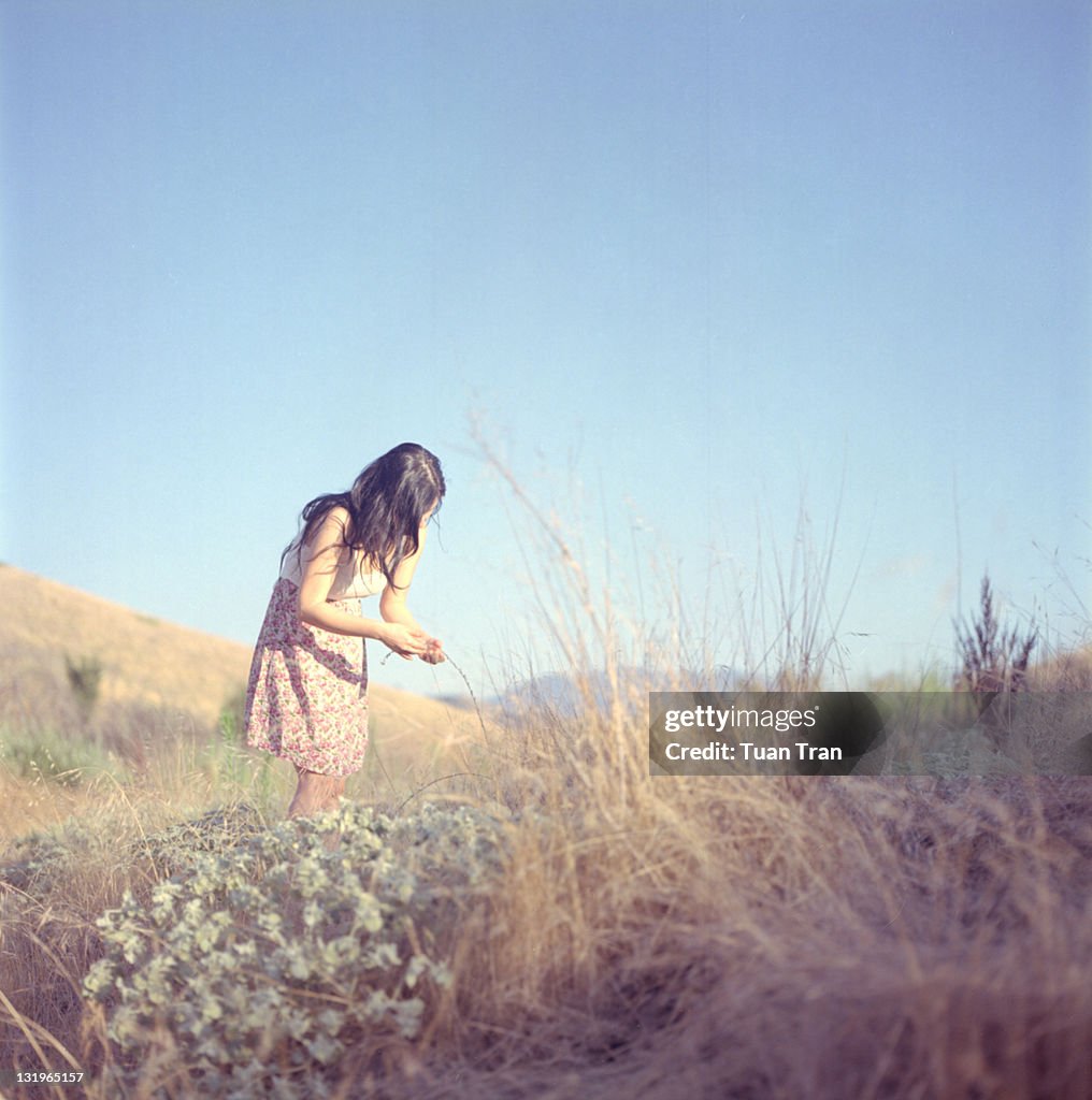 Woman in sunny day