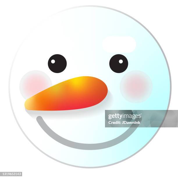 christmas 3d app snowman face icon design set in bright gradient colors - root vegetables white background stock illustrations