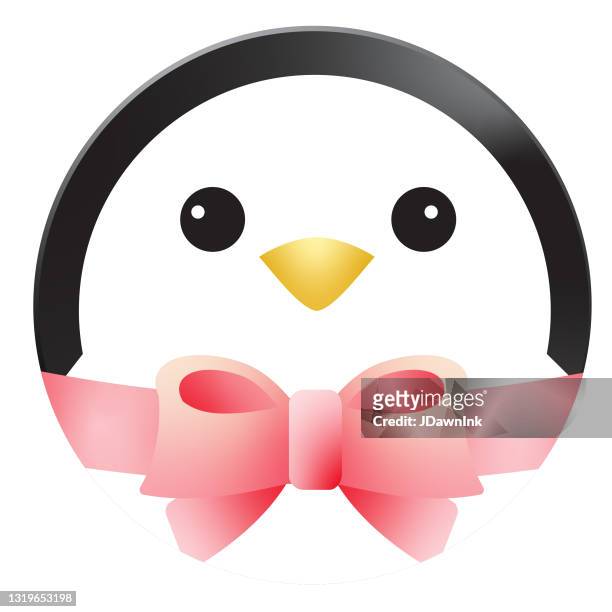 christmas 3d app penguin face icon design set in bright gradient colors - christmas penguins stock illustrations